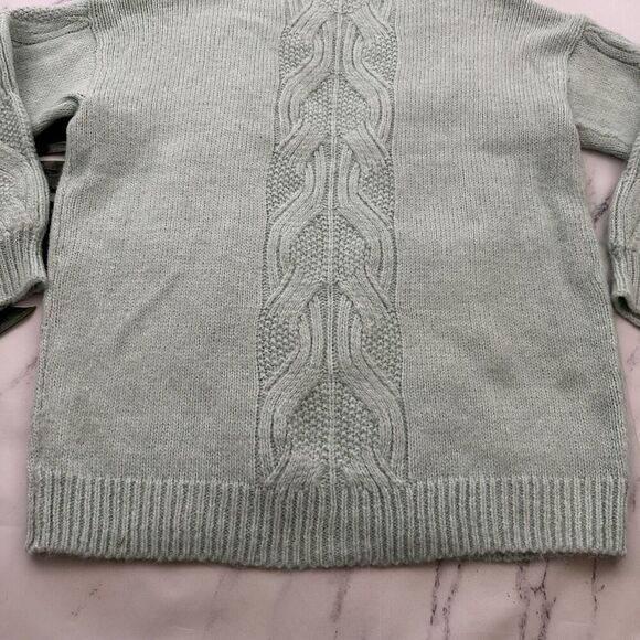 A New Day Target Womens Chunky Cardigan Sweater Size L Mint Green Cable Knit - Picture 12 of 12